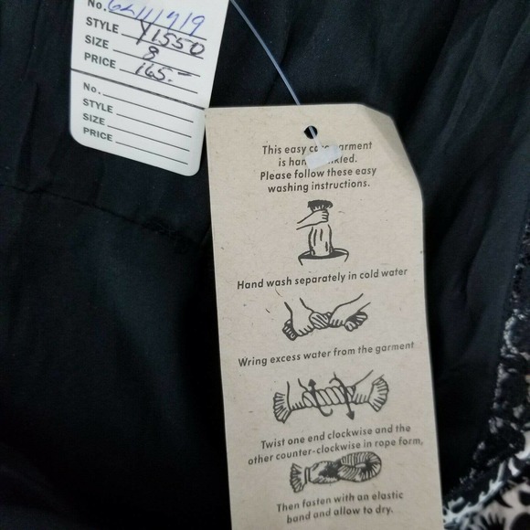 Linea Domani Dress 8 Black White Tank Style Lace - Picture 10 of 12